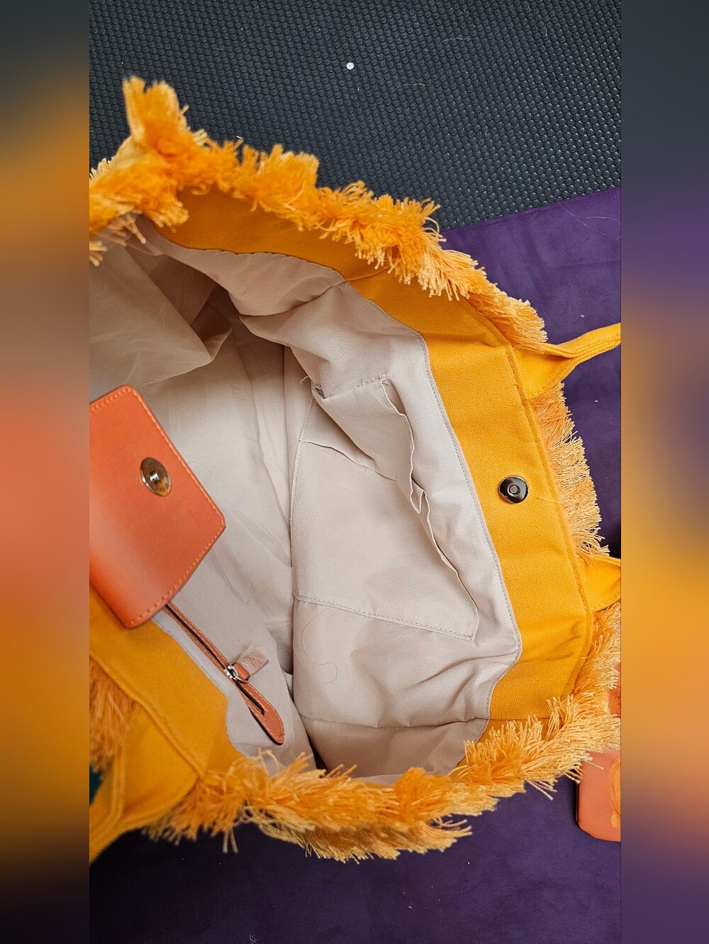 Brand New Rae Dunn "Vacay All Day" 3-Piece Orange Tote Bag Set - Picture 6 of 13
